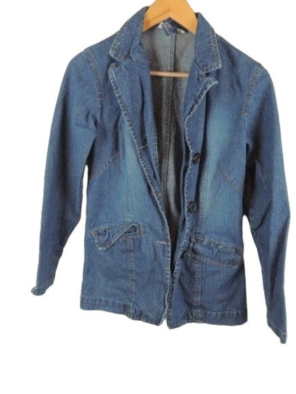 Vintage Adriana Sport Vintage Denim Jean Button Blazer Size Small